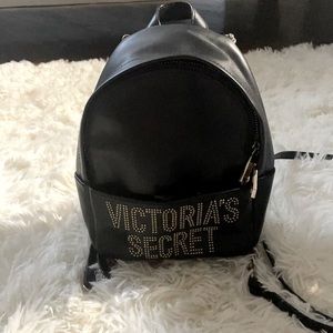 Black Mini Leather Victoria Secret Bookbag!